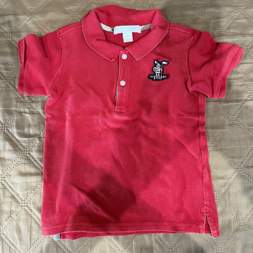 Burberry red polo
